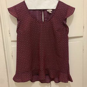 Merona Maroon Patterned Blouse